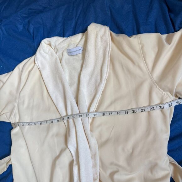 Restoration Hardware ivory terrycloth lined spa bath robe unisex L cozy lounge - Picture 5 of 10